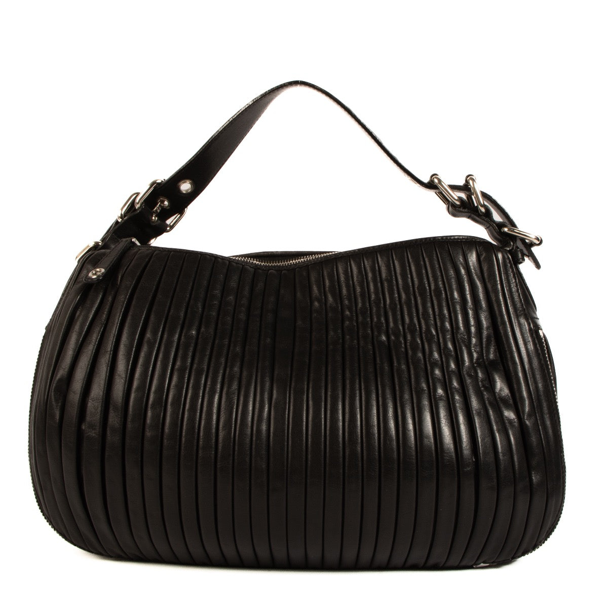 Shop safe online at Labellov in Antwerp, Brussels and Knokke this 100% authentic second hand Miu Miu Black Matelasse Hobo Shoulder Bag