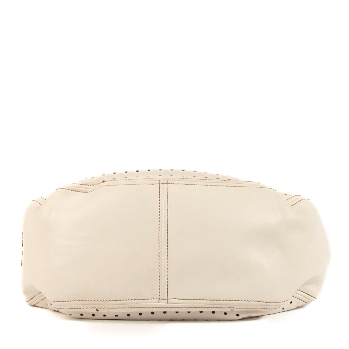 Shop safe online at Labellov in Antwerp, Brussels and Knokke this 100% authentic second hand Miu Miu White Perforated Large Hobo Bag