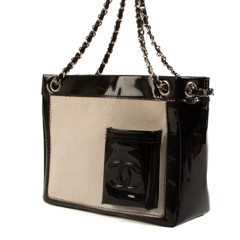 Shop 100% authentic secondhand Chanel Black Patent Pony Hair Shoulder Bag on Labellov.com