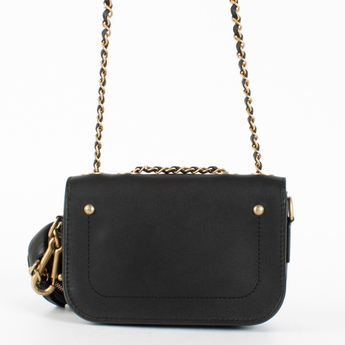 Authentic pre-loved Chanel Classic Black Calfskin Flap Bag with Pouch on Labellov.com