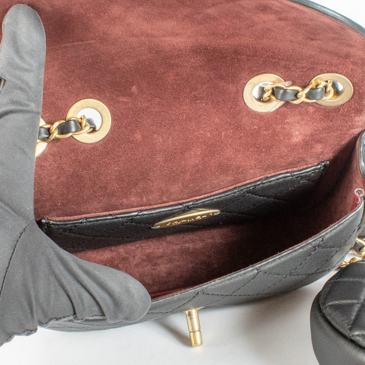 Authentic pre-loved Chanel Classic Black Calfskin Flap Bag with Pouch on Labellov.com