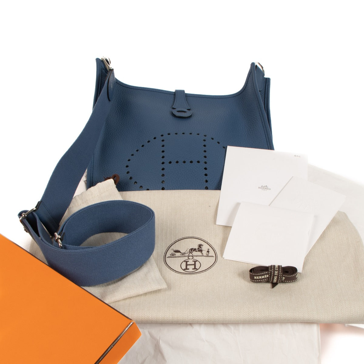 Hermès Evelyne III 29 Bleu Agate Taurillon Clemence PHW