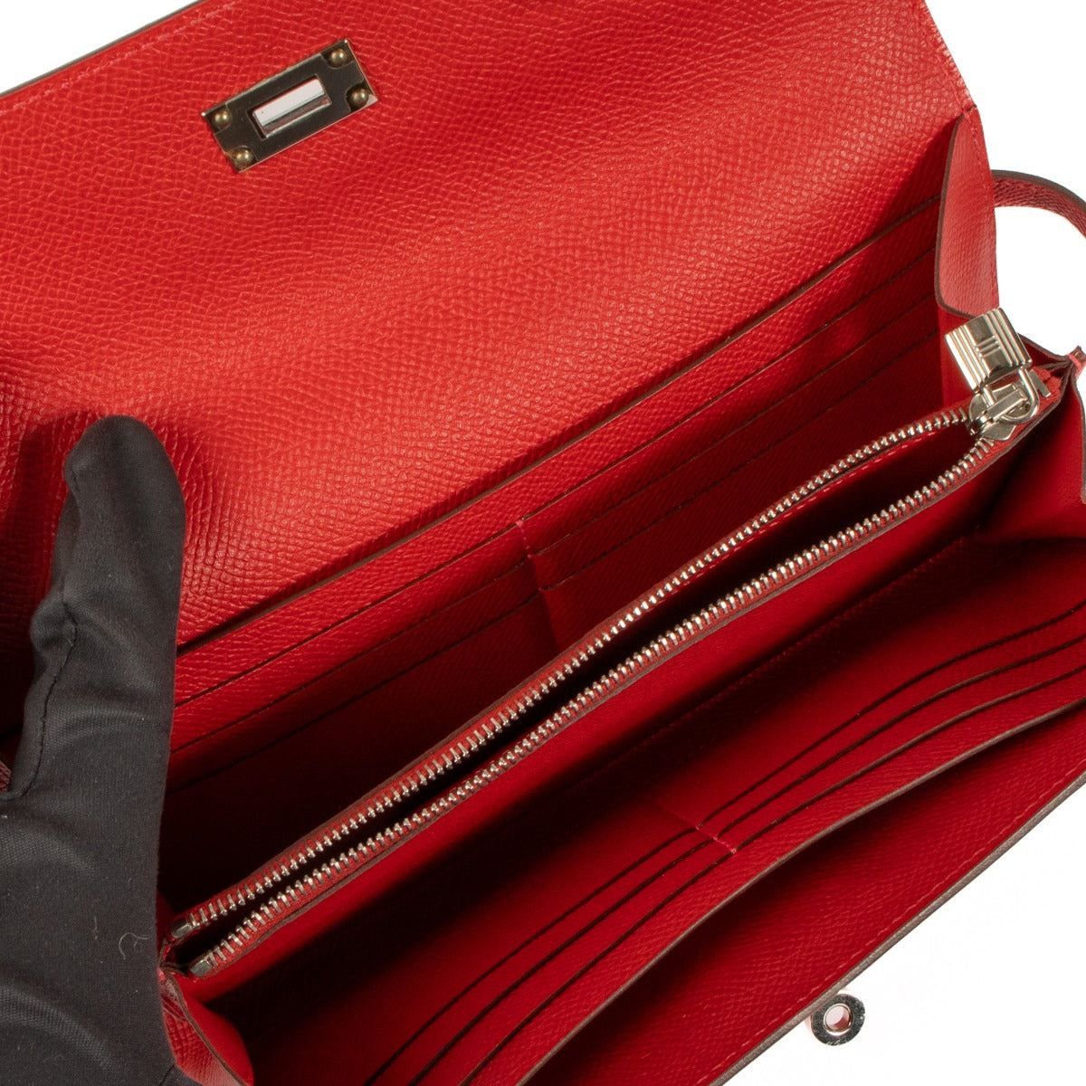 Hermès Kelly Classique Wallet Rouge Casaque Epsom PHW