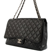 Shop safe online at Labellov in Antwerp, Brussels and Knokke this 100% authentic second hand Chanel Black Caviar Maxi Classic Single Flap Bag
