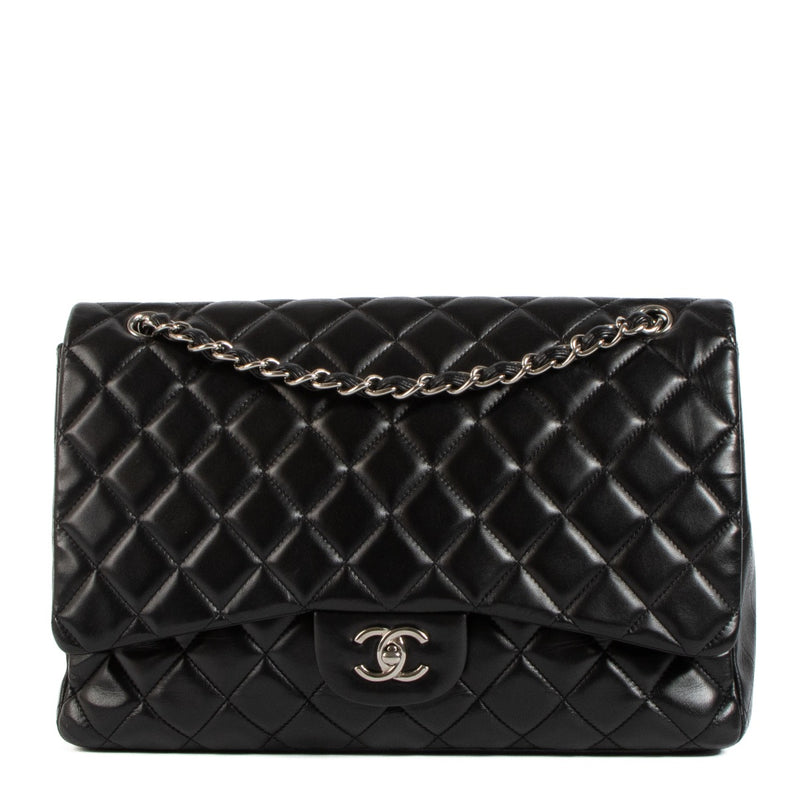 shop 100% authentic second hand Chanel Black PHW Maxi Classic Single Flap Bag on Labellov.com