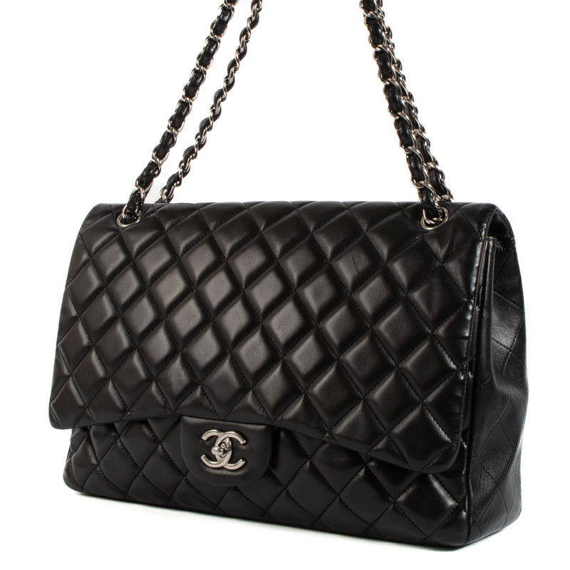 shop 100% authentic second hand Chanel Black PHW Maxi Classic Single Flap Bag on Labellov.com