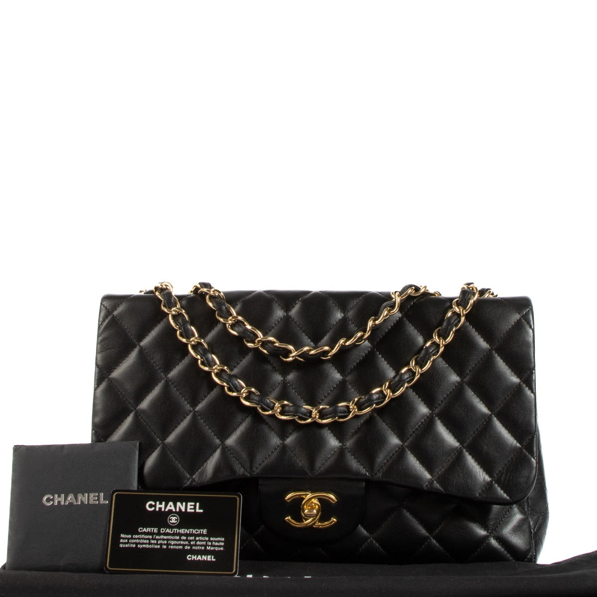 shop 100% authentic second hand Chanel Black Lambskin GHW Classic Single Flap Bag on Labellov.com
