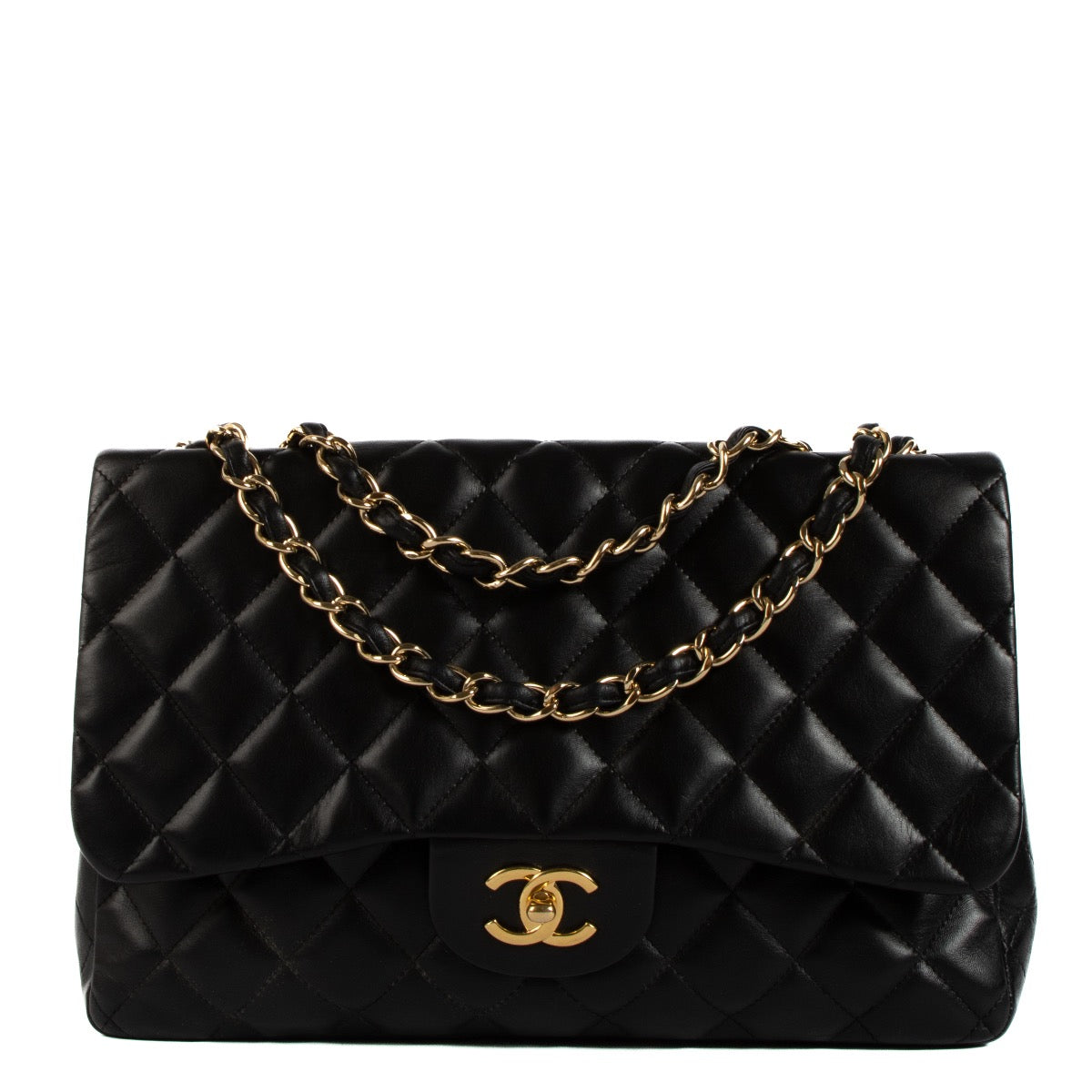 shop 100% authentic second hand Chanel Black Lambskin GHW Classic Single Flap Bag on Labellov.com