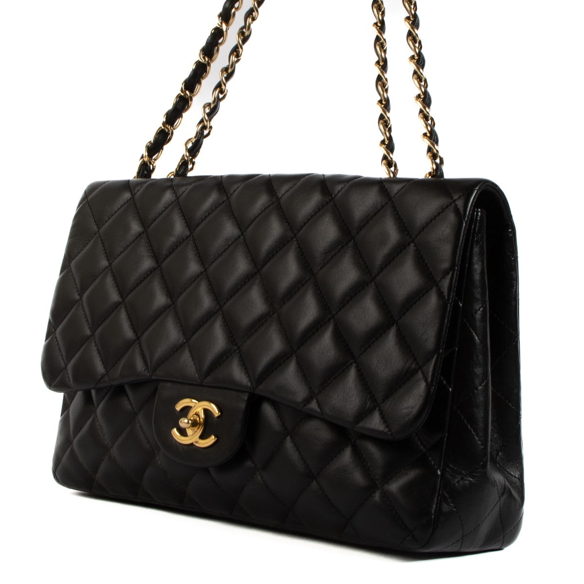 shop 100% authentic second hand Chanel Black Lambskin GHW Classic Single Flap Bag on Labellov.com