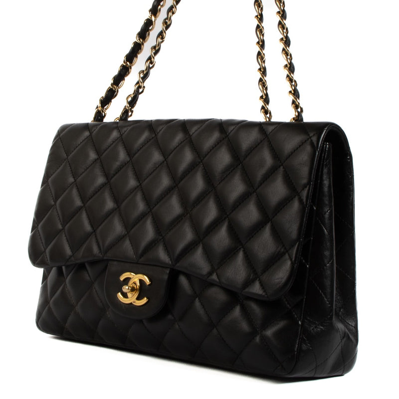shop 100% authentic second hand Chanel Black Lambskin GHW Classic Single Flap Bag on Labellov.com