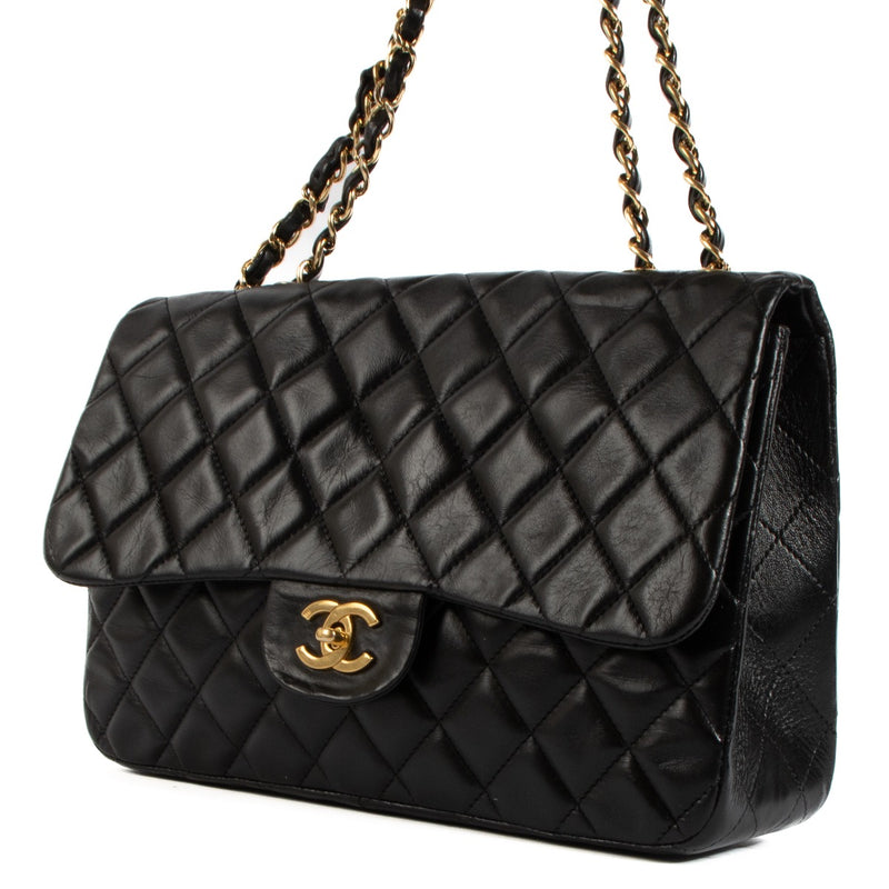 shop 100% authentic second hand Chanel Black GHW Large Classic Single Flap Bag on Labellov.com