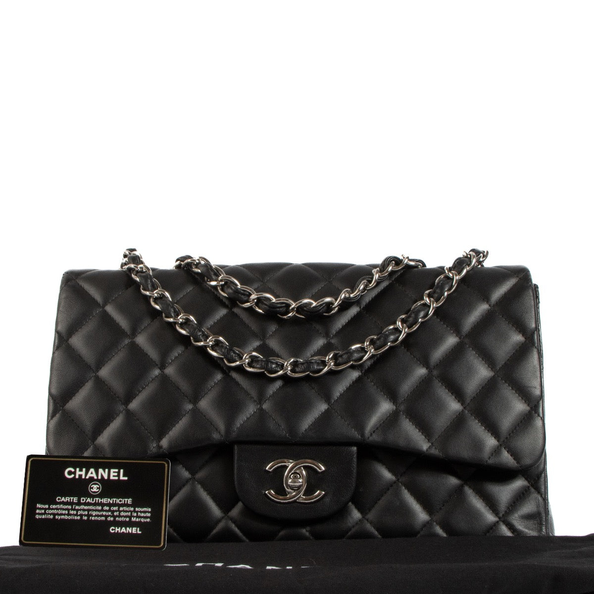 shop 100% authentic second hand Chanel Black PHW Large Classic Single Flap Bag on Labellov.com