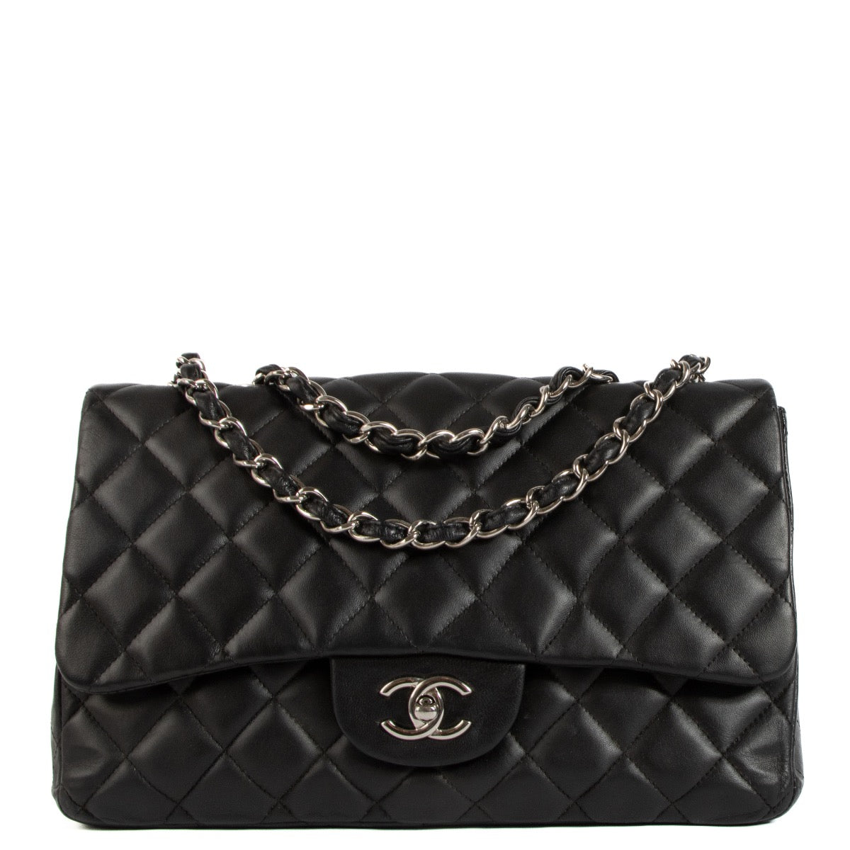 shop 100% authentic second hand Chanel Black PHW Large Classic Single Flap Bag on Labellov.com