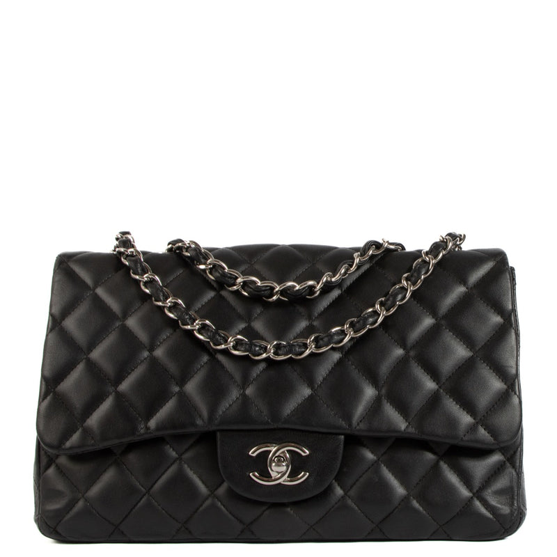 shop 100% authentic second hand Chanel Black PHW Large Classic Single Flap Bag on Labellov.com