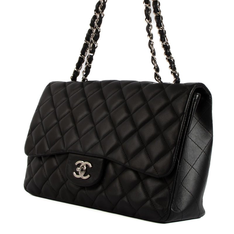 shop 100% authentic second hand Chanel Black PHW Large Classic Single Flap Bag on Labellov.com