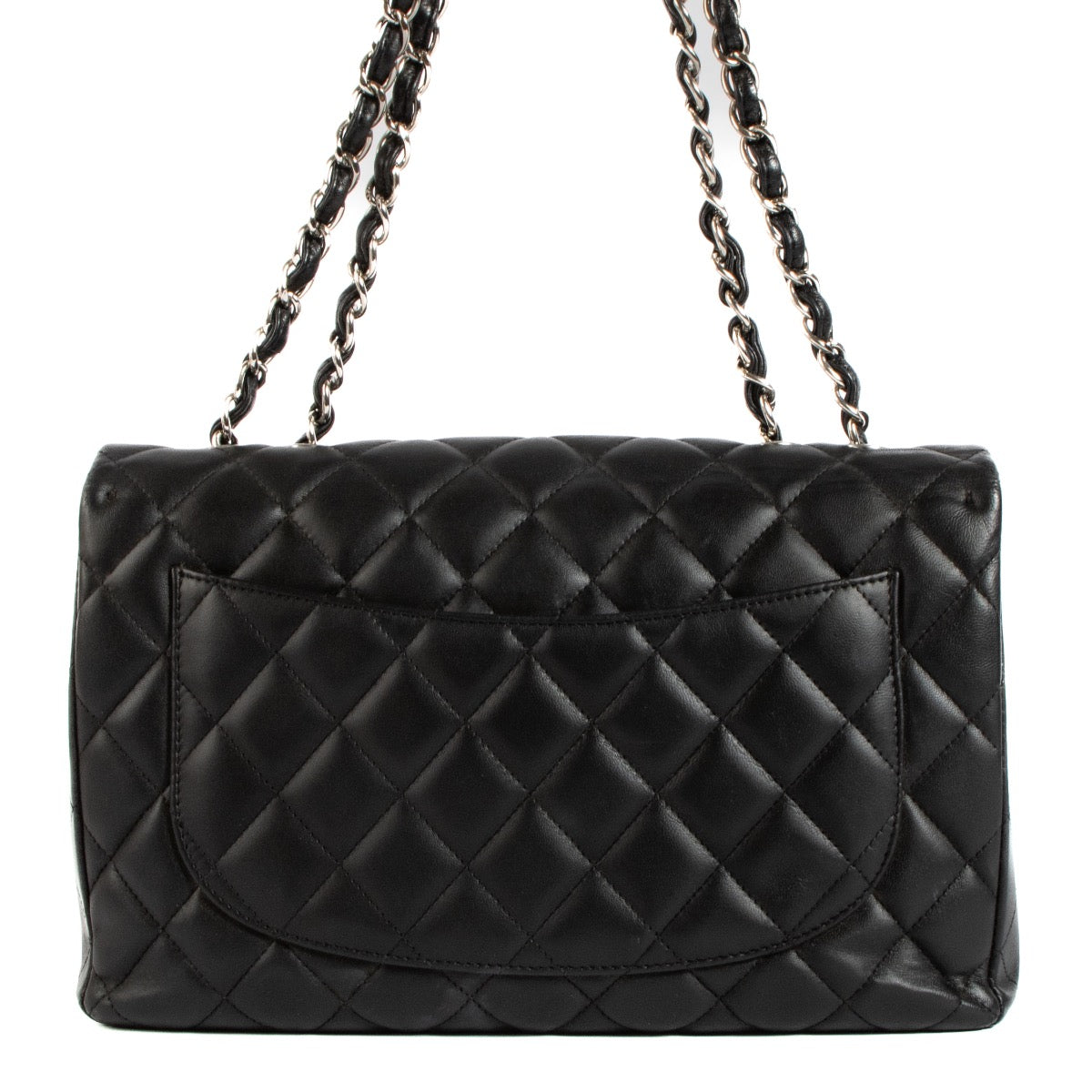 shop 100% authentic second hand Chanel Black Lambskin PHW Large Classic Single Flap Bag on Labellov.com