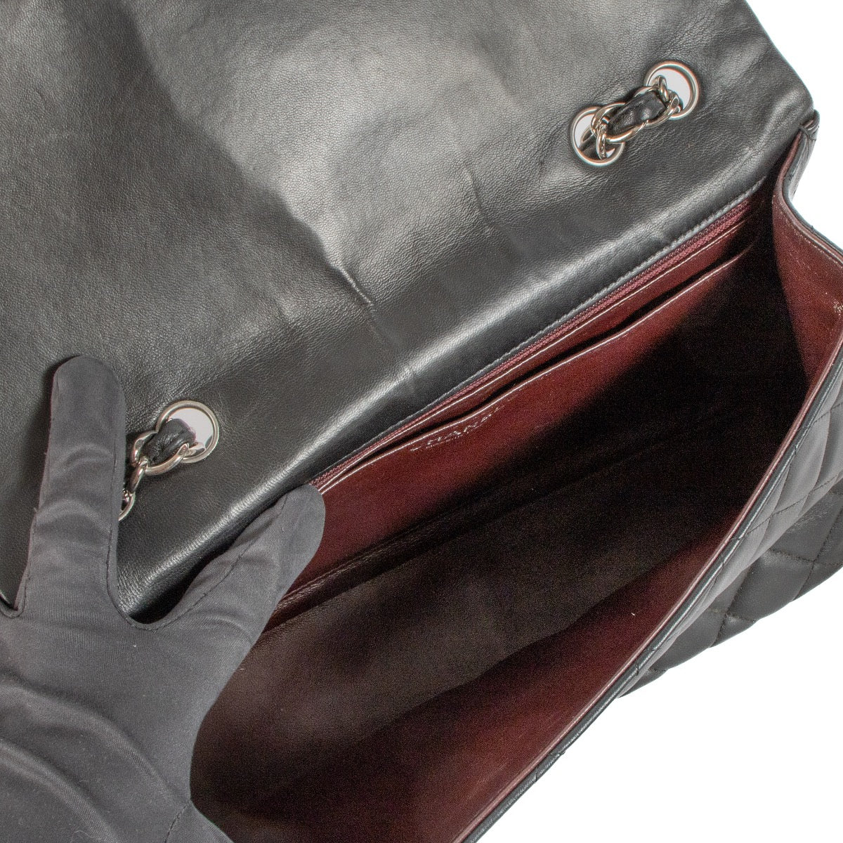 shop 100% authentic second hand Chanel Black Lambskin PHW Large Classic Single Flap Bag on Labellov.com