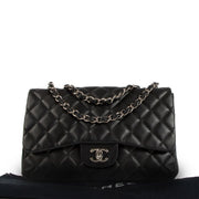 shop 100% authentic second hand Chanel Black Lambskin PHW Large Classic Single Flap Bag on Labellov.com
