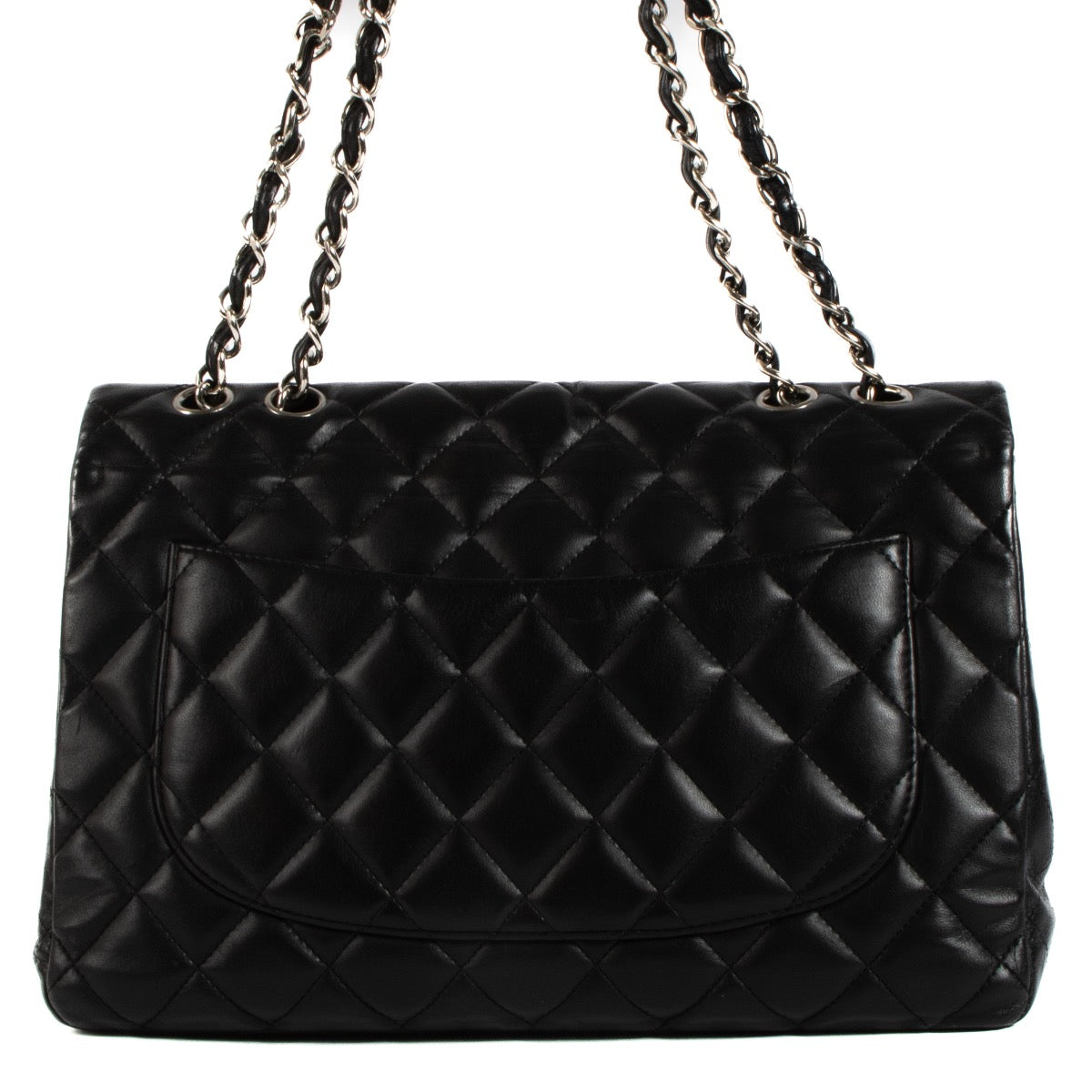 shop 100% authentic second hand Chanel Black Lambskin PHW Large Classic Single Flap Bag on Labellov.com