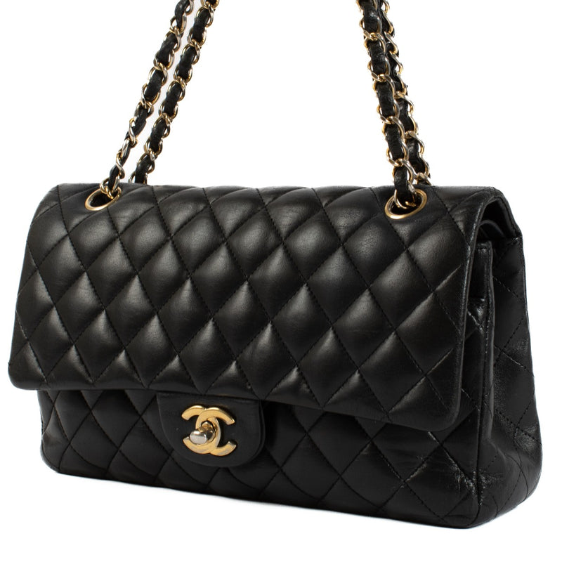 Chanel Black Lambskin Medium Classic 11.12 Flap Bag