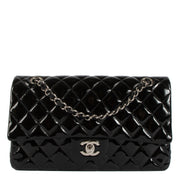 Shop safe online at Labellov in Antwerp, Brussels and Knokke this 100% authentic second hand Chanel Black Patent Leather Medium Classic Flap Bag