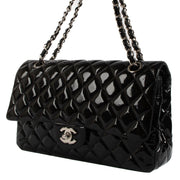 Shop safe online at Labellov in Antwerp, Brussels and Knokke this 100% authentic second hand Chanel Black Patent Leather Medium Classic Flap Bag