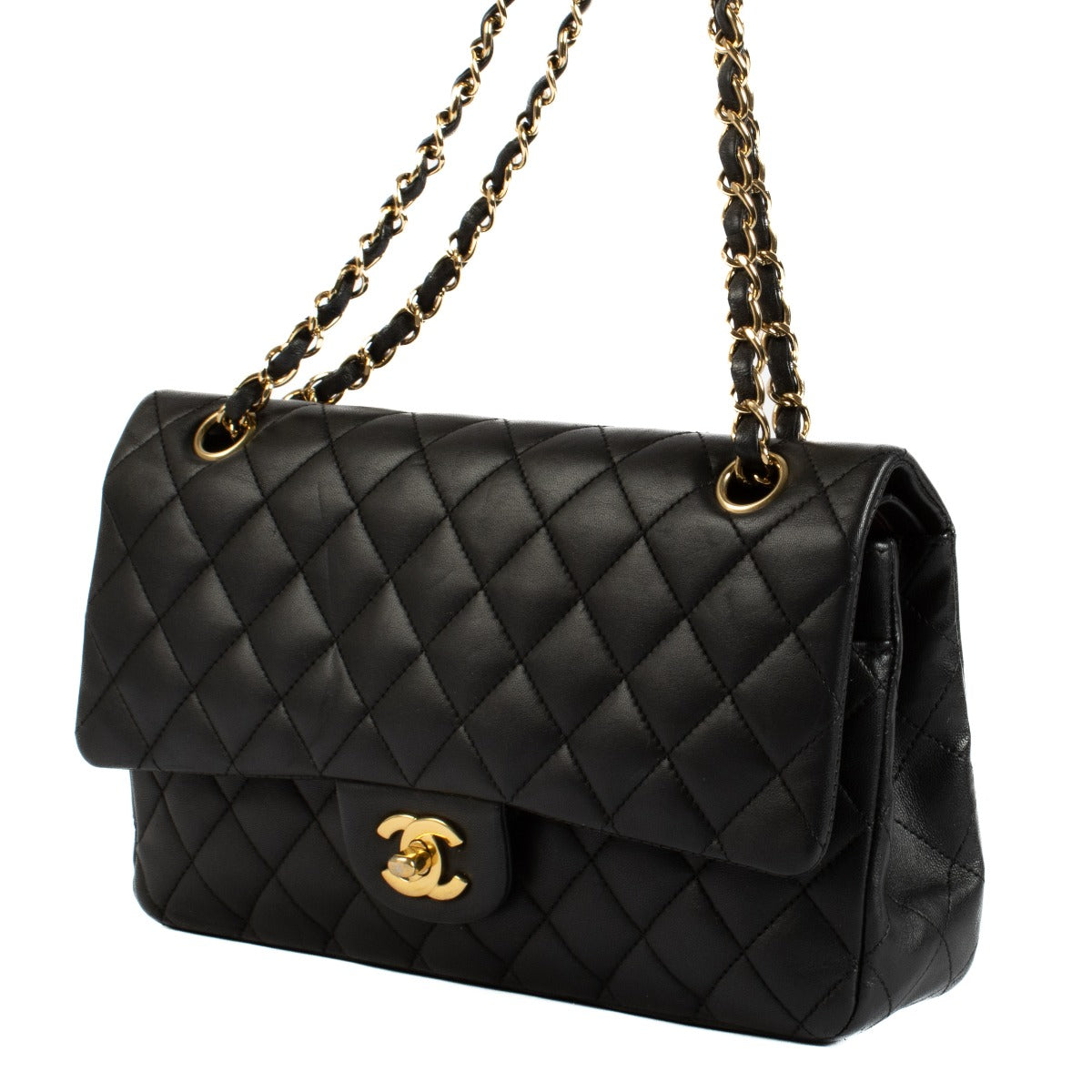 Shop safe online at Labellov in Antwerp, Brussels and Knokke this 100% authentic second hand Chanel Black Medium Classic 11.12 Bag