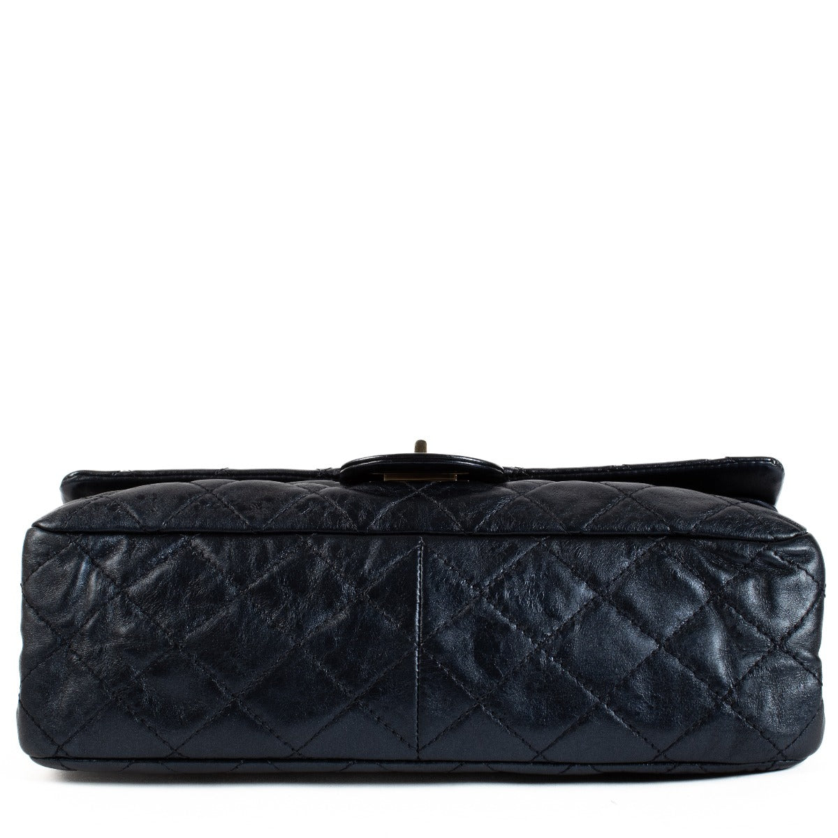 Chanel Metallic Blauw Kalfsleer Maxi 2.55 Tas
