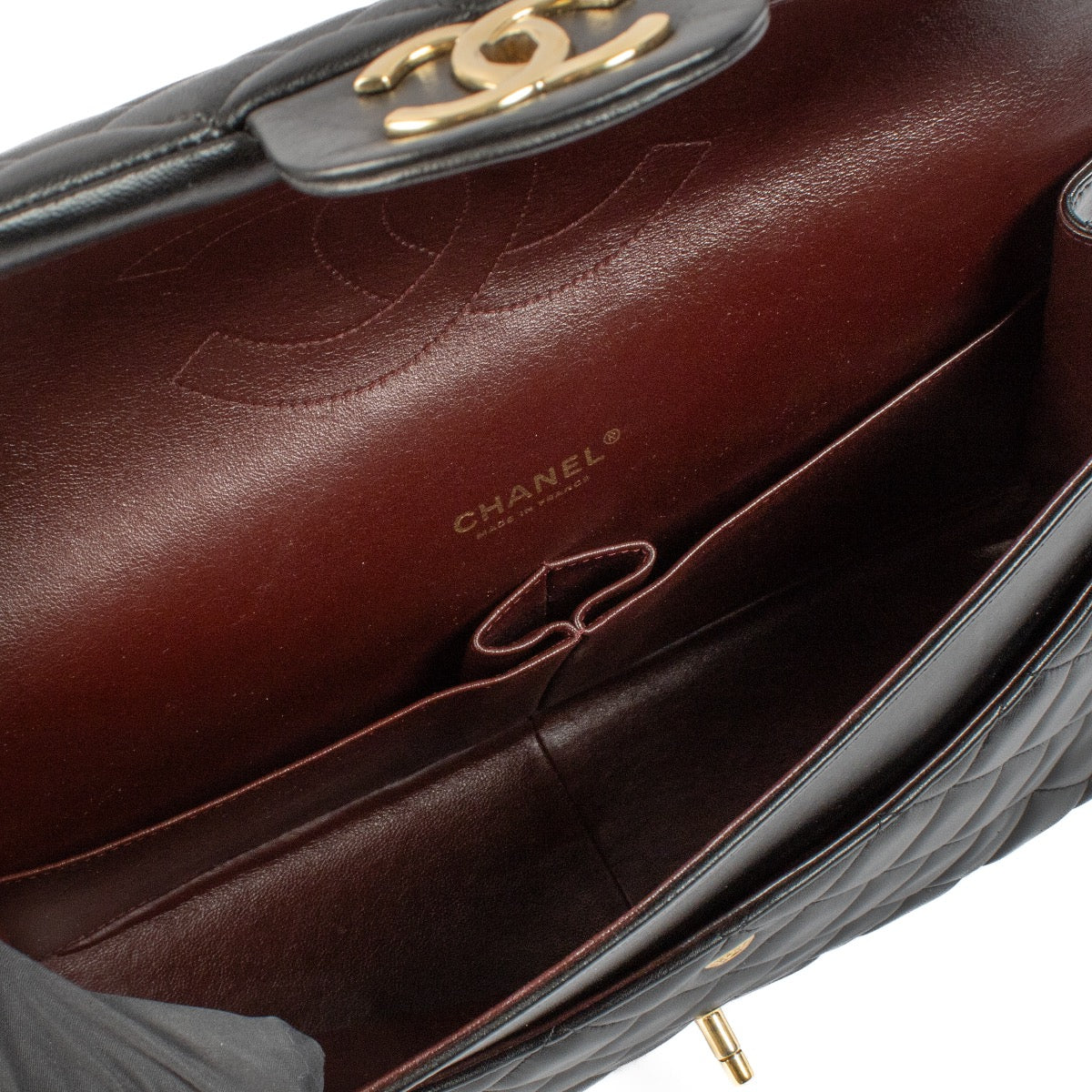 shop 100% authentic second hand Chanel Black Large Classic Flap Bag on Labellov.com