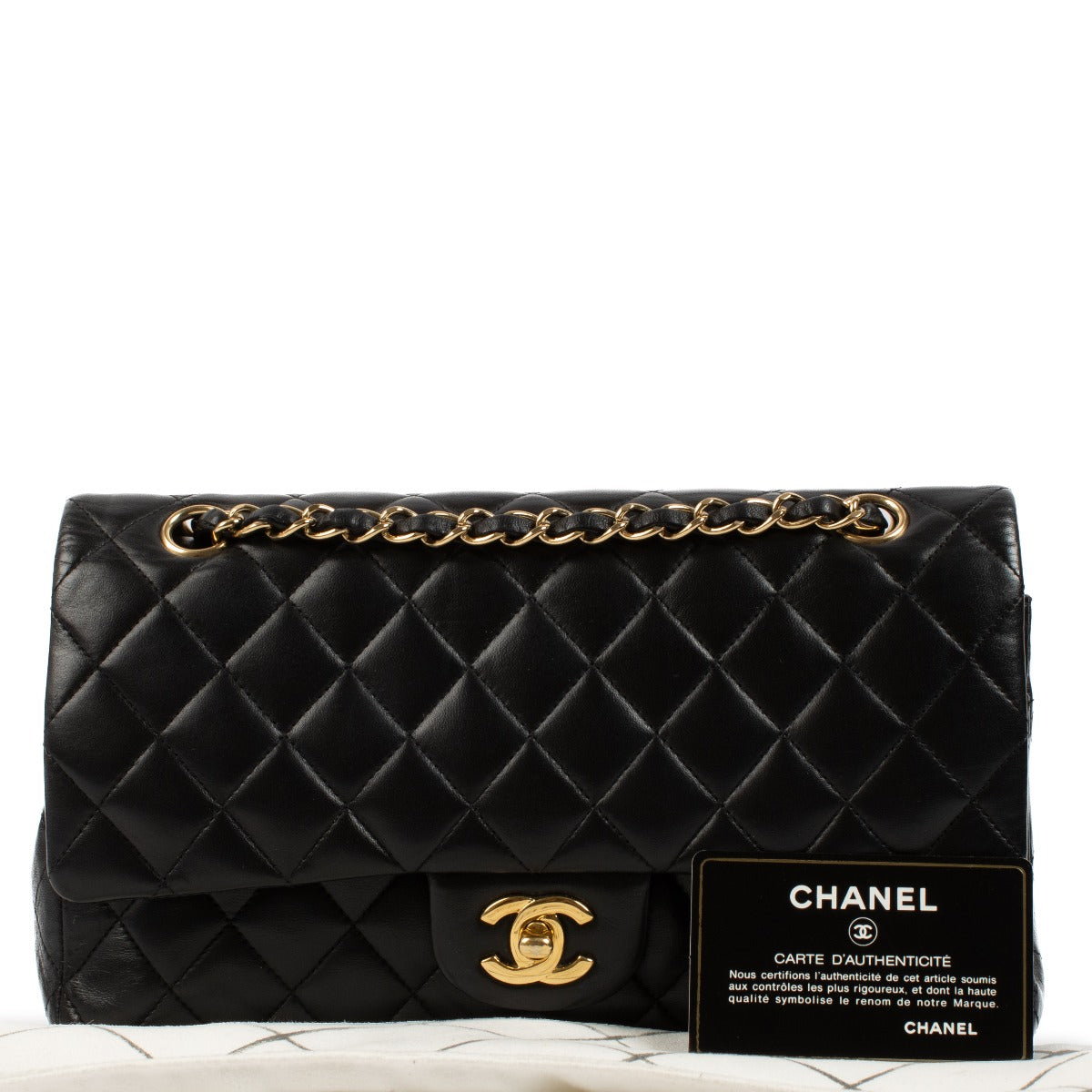 Chanel Black Lambskin Medium Classic 11.12 Bag