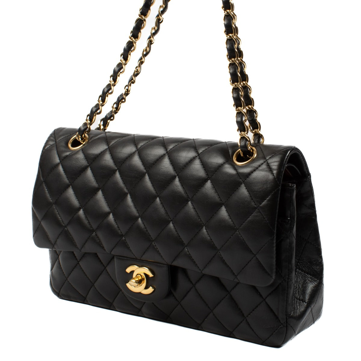 Chanel Black Lambskin Medium Classic 11.12 Bag