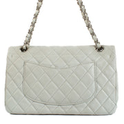 Shop safe online at Labellov in Antwerp, Brussels and Knokke this 100% authentic second hand Chanel Baby Blue Caviar Leather Medium Classic Flap Bag