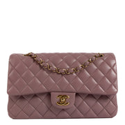 Shop safe online at Labellov in Antwerp, Brussels and Knokke this 100% authentic second hand Chanel Pink Lambskin Medium Classic Double Flap Bag