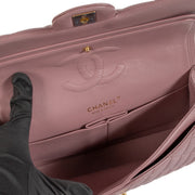 Shop safe online at Labellov in Antwerp, Brussels and Knokke this 100% authentic second hand Chanel Pink Lambskin Medium Classic Double Flap Bag