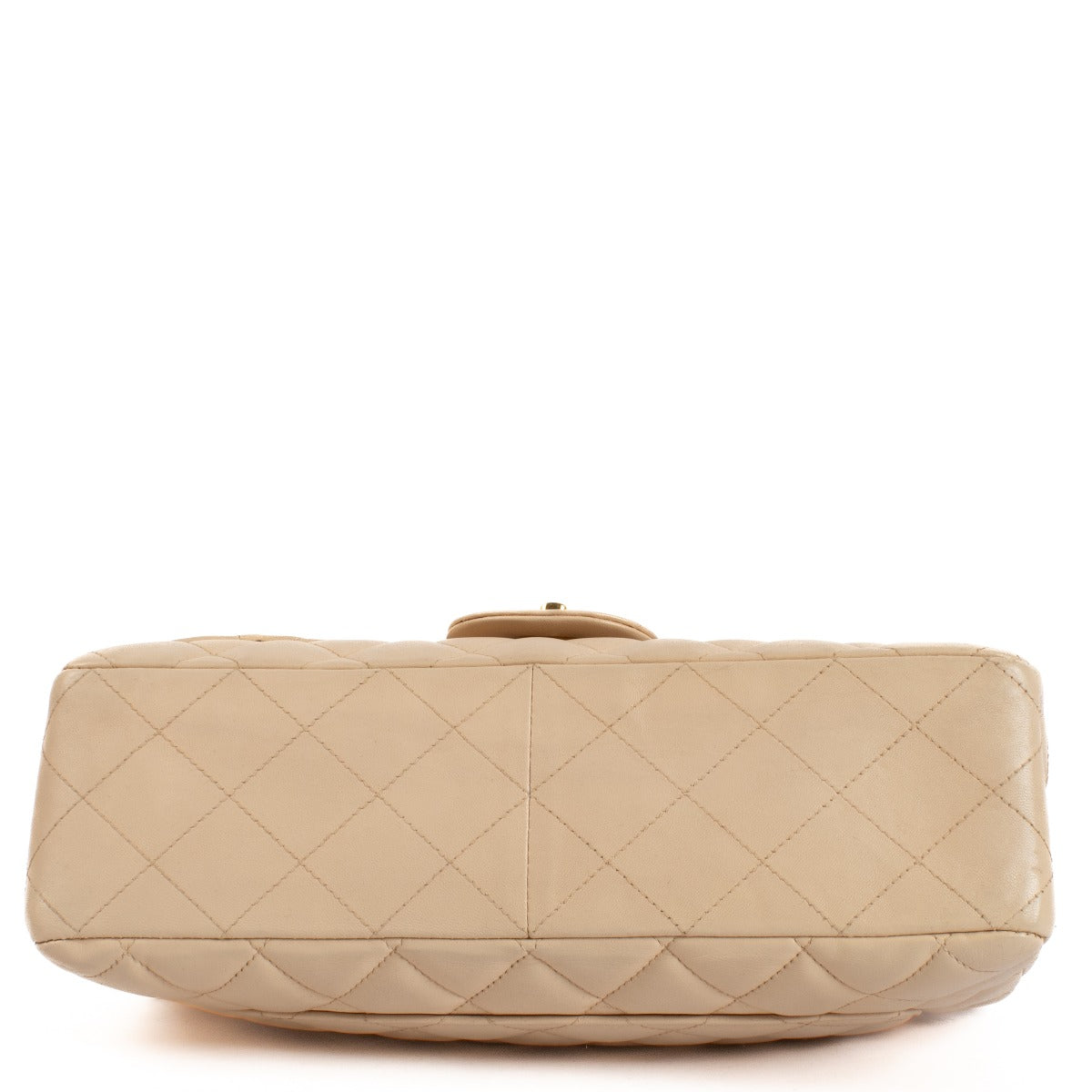 Chanel Beige Lambskin Large Classic Single Flap Bag