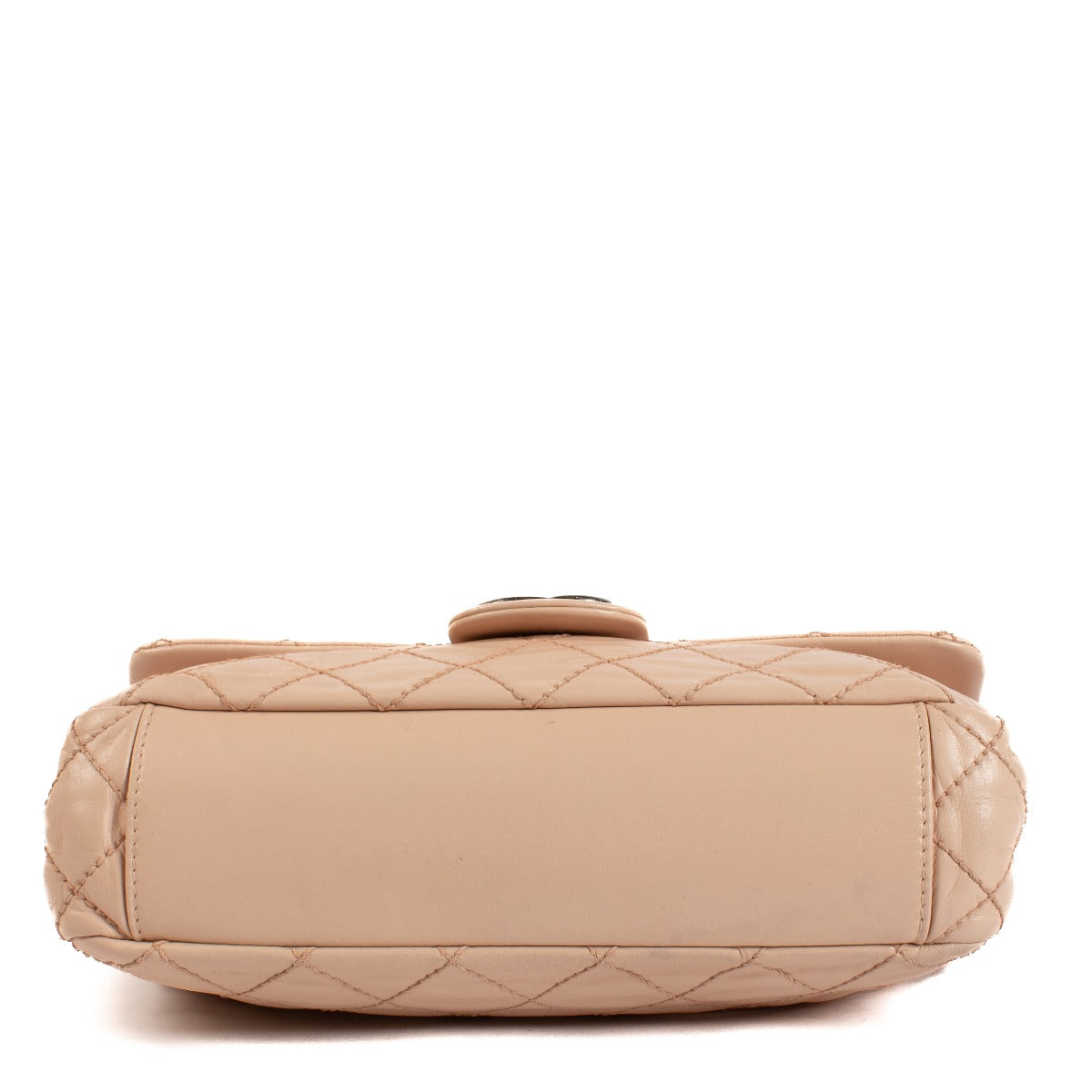 Chanel Peach Calfskin Wild Stitch Medium Flap Bag