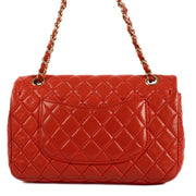 Shop safe online at Labellov in Antwerp, Brussels and Knokke this 100% authentic second hand Chanel Red Lambskin Medium Classic Flap Bag