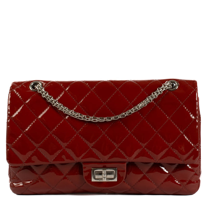 Chanel Red Patent Leather Maxi 2.55 Bag