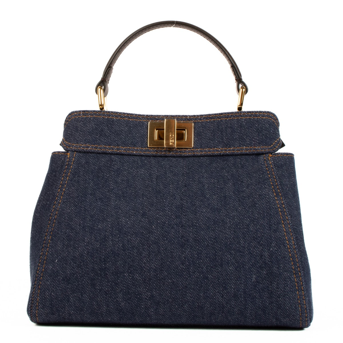 Shop safe online at Labellov for the best price. shop safe online your secondhand Fendi Blue Denim Peekaboo Mini Top Handle Bag in a new condition.