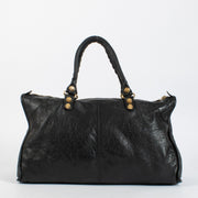 Balenciaga Black Work Bag with Giant Gold Hardware. An iconic Balenciaga design in soft distressed leather and very good pre-loved condition.
