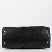 Balenciaga Black Work Bag with Giant Gold Hardware. An iconic Balenciaga design in soft distressed leather and very good pre-loved condition.