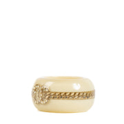 Shop 100% authentic Chanel CC Crystal Cream Resin Ring - Size 51 at Labellov.com.