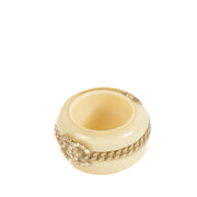 Shop 100% authentic Chanel CC Crystal Cream Resin Ring - Size 51 at Labellov.com.