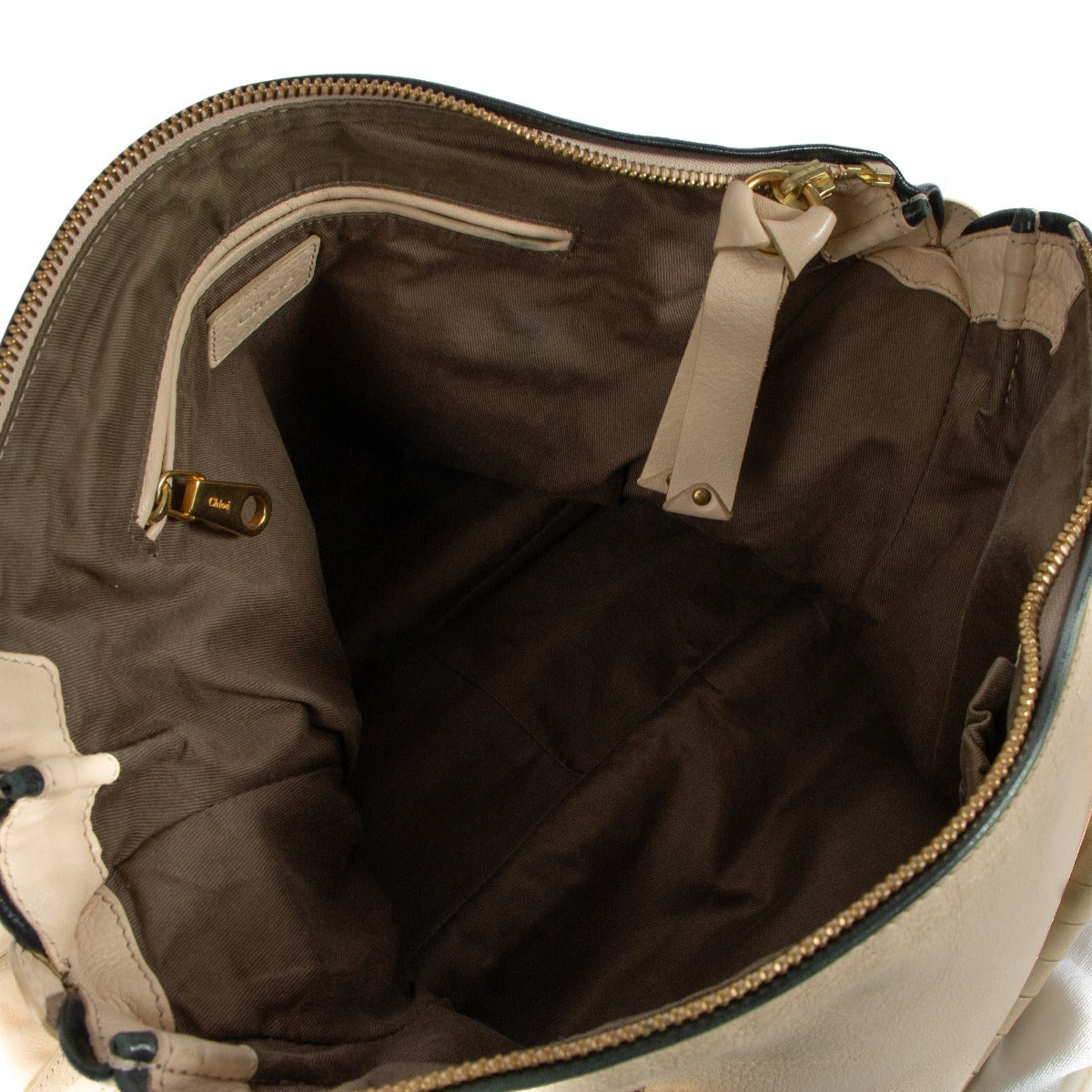 Shop 100% authentic Chloé Beige Marcie Large Double carry bag at Labellov.com.