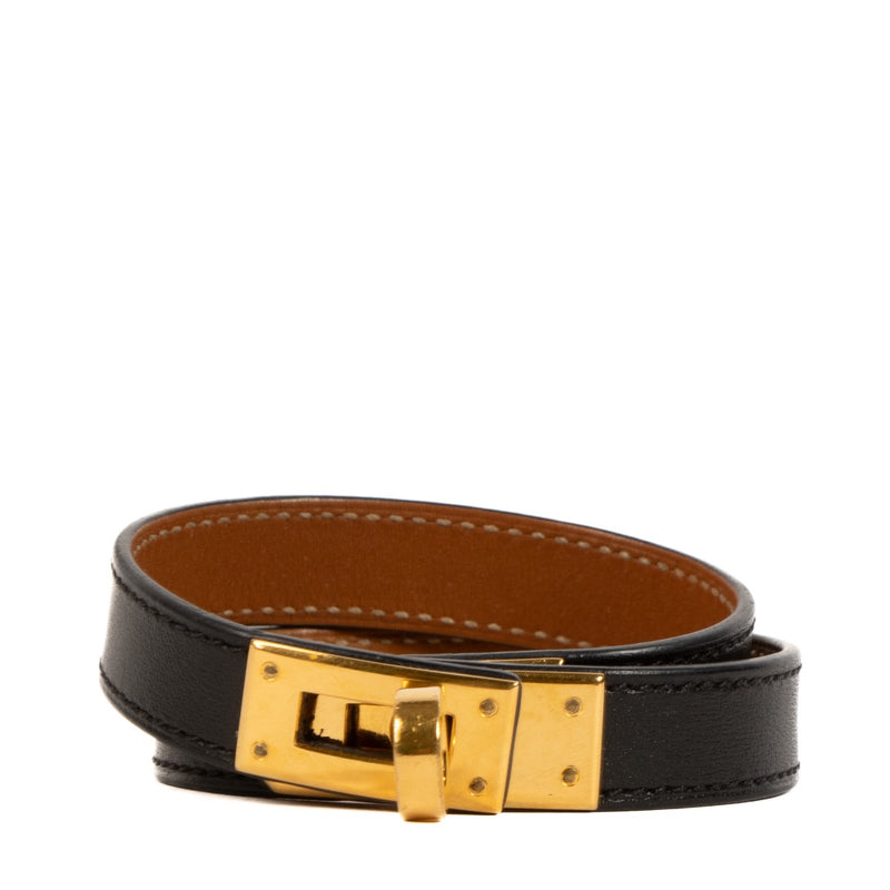 Shop safe online at Labellov in Antwerp, Brussels and Knokke this 100% authentic second hand Hermès Black Kelly Double Tour Bracelet - size M