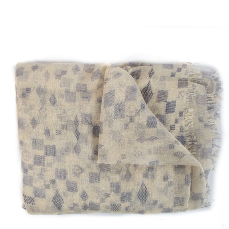 Louis Vuitton Damier Azur Cashmere/Silk Shawl