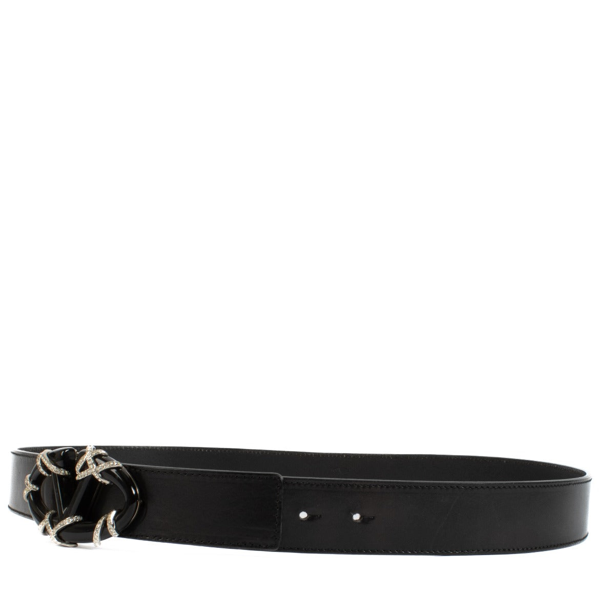 Valentino Garavani Zwarte Kristallen V Logo Riem - Maat 90