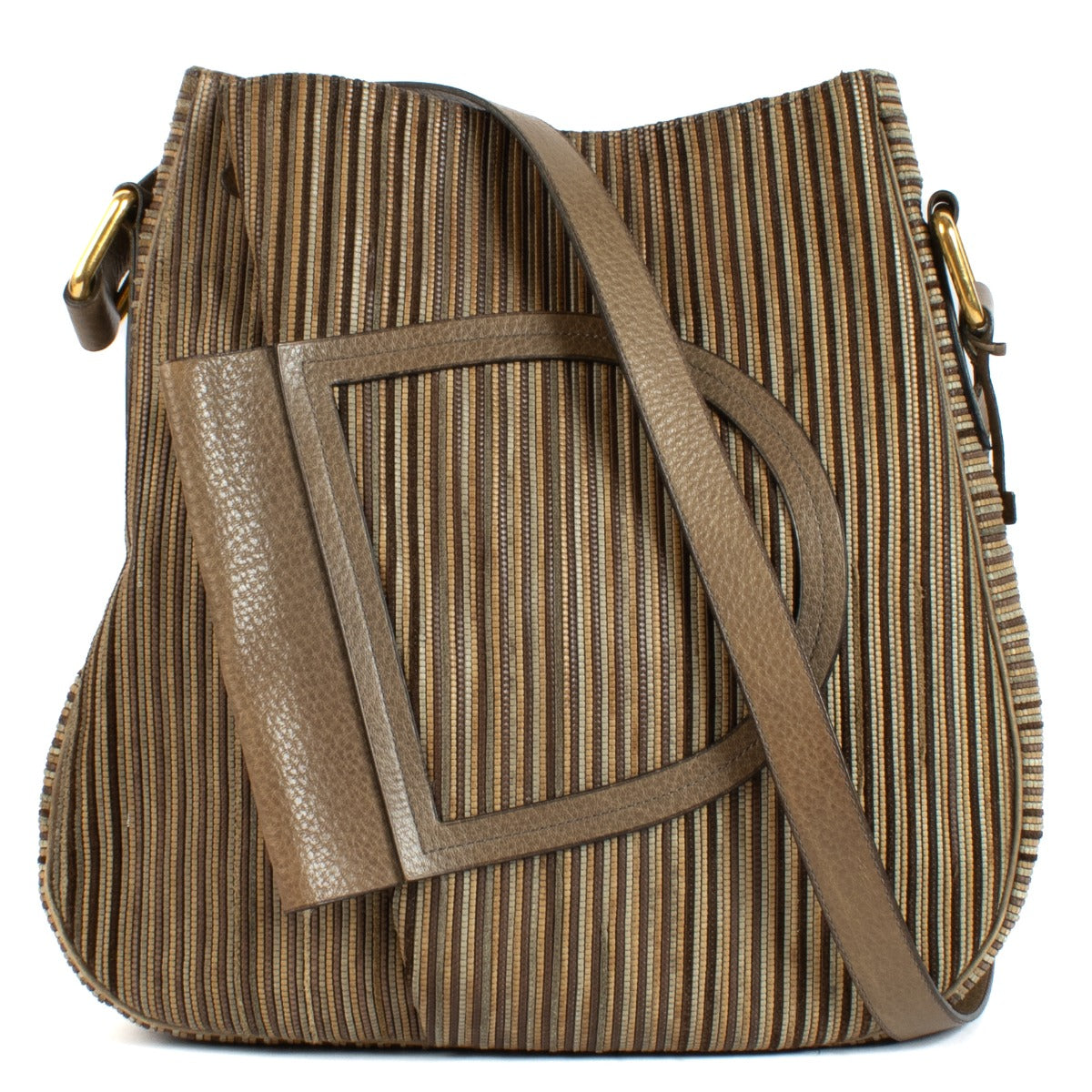 Shop safe online at Labellov in Antwerp, Brussels and Knokke this 100% authentic second hand Delvaux Brown Toile De Cuir Crossbody
