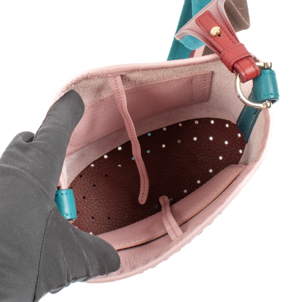 pre loved Delvaux Pink Pin Mini Bucket Surpiqué