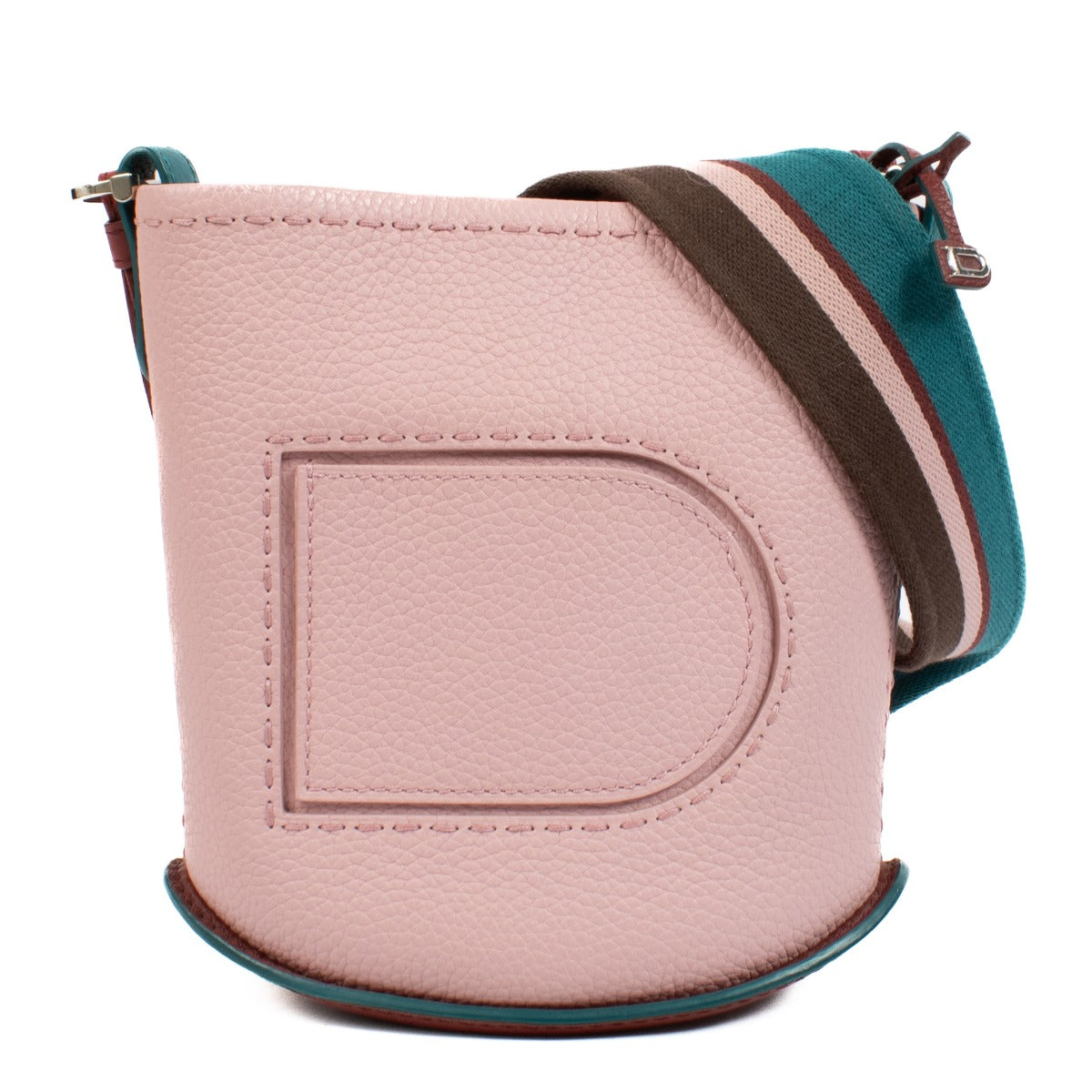 pre loved Delvaux Pink Pin Mini Bucket Surpiqué